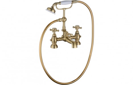 Bergamo Bath/Shower Mixer & Shower Kit - Brushed Brass [PLUM106802]