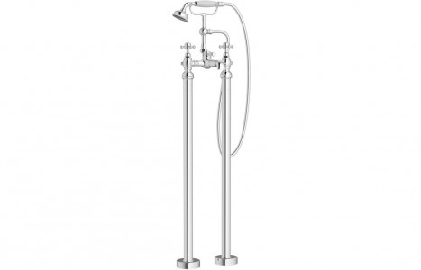 Teramo Floor Standing Bath/Shower Mixer & Shower Kit - Chrome [PLUM105780]