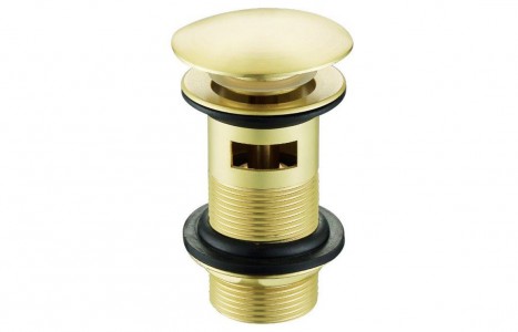 Slotted Mushroom Basin Waste (1 1/4 inch) - Brushed Brass [PLUM105813]