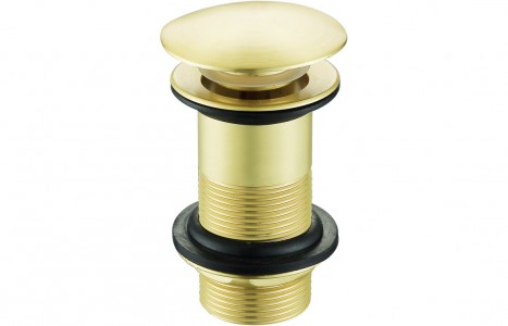 Unslotted Mushroom Basin Waste (1 1/4 inch) - Brushed Brass [PLUM105814]