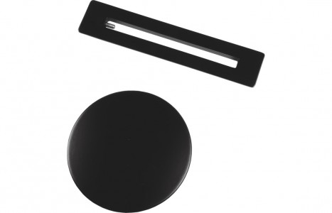 Floor Standing Bath Overflow & Waste Cover - Matt Black [PLUM105339]