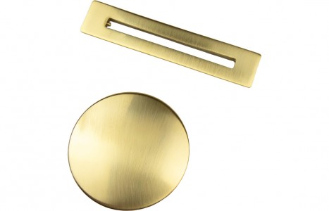 Floor Standing Bath Overflow & Waste Cover - Brushed Brass [PLUM105336]