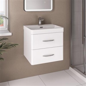 EASTBROOK 36.0029 Cavone 50 Wall Hung Drawer Unit HG White (Basin Sold Separately)