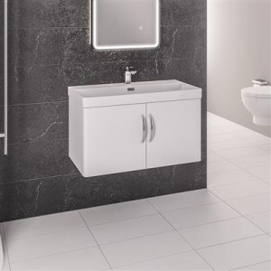 EASTBROOK 36.0037 Cavone 80 Wall Hung Door Unit HG White (Basin Sold Separately)