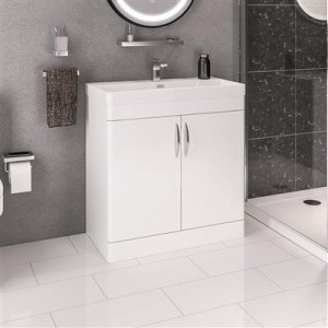 EASTBROOK 36.0052 Cavone 80 Door Base Unit HG White (Basin Sold Separately)