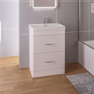 EASTBROOK 36.0054 Cavone 80 Drawer Base Unit HG White (Basin Sold Separately)