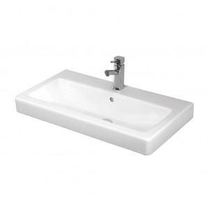 Eastbrook 26.0090 Sorrento 80 Wall Mounted Basin 800mm 1 Tap Hole White (Brassware & Waste NOT Included)