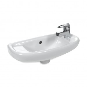 Eastbrook 27.0391 Kompact Wall Mounted Cloakroom Basin 509mm 1 Taphole Right Hand (Brassware NOT Included)
