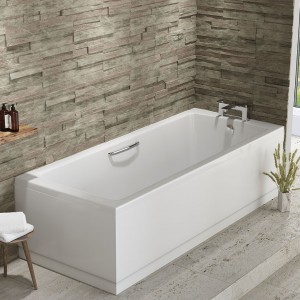 EASTBROOK 42.1125 Rockall Single Ended Bath (Twin Grip) 1600 x 750mm (440mm depth) Beauforte (Bath Panels NOT Included)