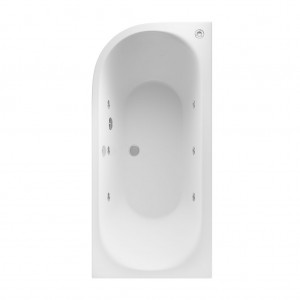 EASTBROOK 42.2002 Biscay Right Hand Double Ended 6 Jet Whirlpool Bath 1700 x 800mm (440mm depth) Beauforte (Bath Panels NOT Included)