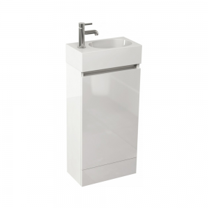 Imex Ceramics EC40FSWG Echo 400mm Single Door Floor Mounted Basin Unit White Gloss