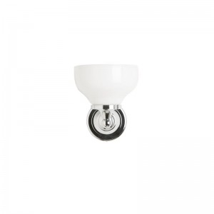 Burlington ELBL11 LED Round Base Wall Light Chrome & Frosted Cup Glass Shade