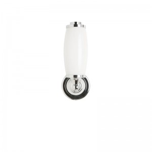 Burlington ELBL13 LED Round Base Wall Light Chrome & Frosted Glass Tube Shade