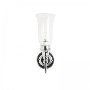 Burlington ELBL24 LED Ornate Base Wall Light Chrome & Clear Vase Glass Shade