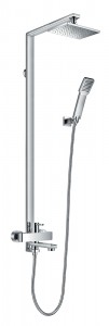 Flova ESBSMRR Essence Exposed Manual Shower Column with Handshower Set/Overhead Shower & Diverter Bath Spout Chrome