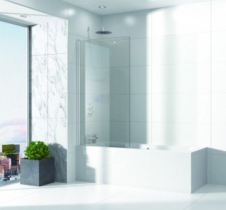 Sommer EVOSIN8C Half Radius Bath Screen 1500 x 897mm - Chrome