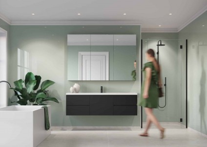 Fibo Timeless Aqualock Wall Panel 2400 x 600mm (No Tile Effect) Light Mint [F4085-M00]