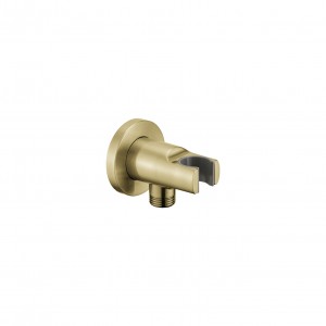 Flova Wall Outlet Elbow with Handset Holder Brushed Brass [BRB-KI120A]
