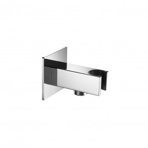 Flova Square Wall Outlet Elbow with Handset Holder Diamond Chrome [KI7815]