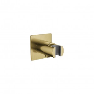 Flova Wall Outlet with Handset Holder & Square Plate Brushed Brass [BRB-KI8812A]