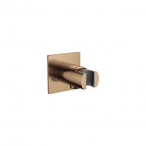 Flova Wall Outlet with Handset Holder & Square Plate Brushed Bronze [BRO-KI8812A]