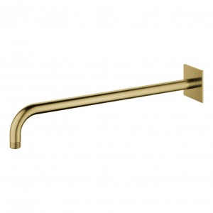 Flova Wall Mounted Shower Arm 400mm with Square Plate Brushed Brass [BRB-KILVSA-SQ]