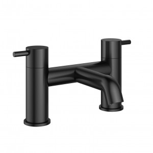 Flova Levo Deck Mounted Bath Filler (2 Tapholes) Matt Black [MB-LVBF]