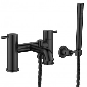 Flova Levo Deck Mounted Bath & Shower Mixer Tap (2 Tapholes) Matt Black [MB-LVBSM]