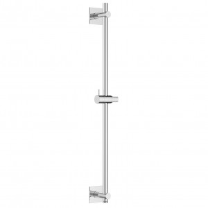 Flova Slide Rail 700mm with Integral Wall Outlet & Square Plate Diamond Chrome [LVSSWO-SQ]