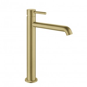 Flova Levo Tall Basin Mixer Tap 308mm (Single Taphole) Brushed Brass [BRB-LVTBAS-20]