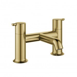 Flova Moonlight Deck Mounted Bath Filler (2 Tapholes) Brushed Brass [BRB-MLBF]