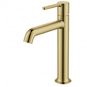 Flova Moonlight Tall Basin Mixer Tap 250mm (Single Taphole) Brushed Brass [BRB-MLTBAS]