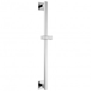 Flova Square Slide Rail 600mm with Integral Wall Outlet & Square Plate Diamond Chrome [QUSSWO]