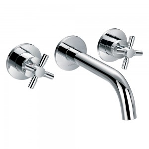 Flova XL3HWMBAS XL Concealed 3-Hole Basin Mixer/Slotted Clicker Waste Set Chrome