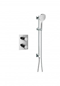 Flova AN1WPK1-U Annecy Single-Outlet Thermostatic Shower Valve with Slide Rail Kit Chrome
