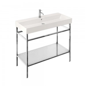 Britton FRAME104 Shoreditch Wash Basin Frame Polished Stainless Steel for 1000mm Basin (Frame ONLY - Basin and Brassware)