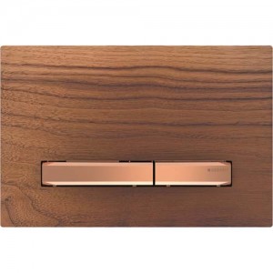 Geberit Sigma50 Dual Flush Plate - Matt Black Walnut / Red Gold [115670JX2]