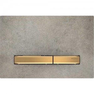 Geberit Sigma50 Dual Flush Plate - Concrete Look / Brass / Concrete Look [115672JV2]