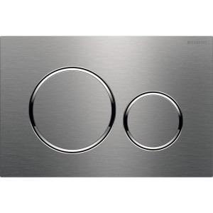 Geberit Sigma20 - Brushed Stainless Steel / Polished Stainless Steel / Brushed Stainless Steel [115882SN1]