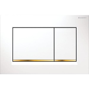 Geberit Sigma30 Flush Plate - White / Gold / White [115883KK1]