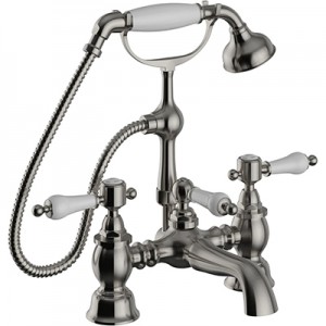 Heritage Glastonbury Bath Shower Mixer Brushed Nickel [TGRCN02]