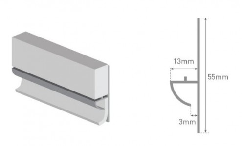 MultiPanel CLASSIC Type 103 Floor To Wall Profile 2450mm PVC White [MPWFWH]