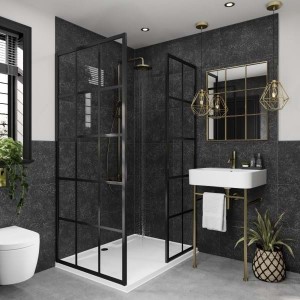 MultiPanel TILE Wall Panel Hydrolock T&G Large 2400 x 598 x 11mm Black Mineral [MT490ST1001]
