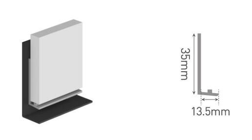 MultiPanel CLASSIC Type X Base Profile 2450mm Satin Anodised [MPBPSA]