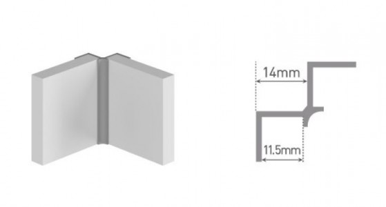 MultiPanel CLASSIC Type A Internal Corner 2450mm Satin Anodised [MPIASA]