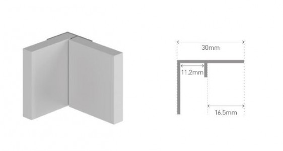 MultiPanel Classic Type 101 Invisible Internal Corner 2450mm [MPIHCML]