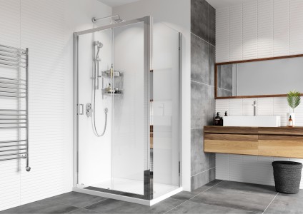 Roman Haven6 Sliding Shower Door 1700mm - Alcove or Corner Fitting [H3S17CS] [SLIDING DOOR ONLY - SIDE PANEL NOT INCLUDED]