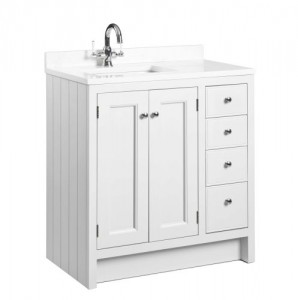 Roper Rhodes Hampton 800 Underslung Basin Vanity Unit - Chalk White [HAM800B.W] [BASIN NOT INCLUDED]