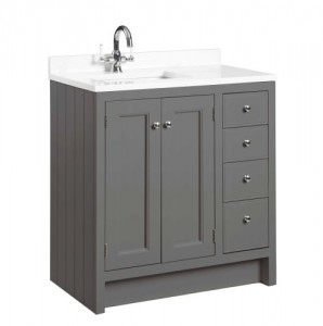 Roper Rhodes Hampton 800 Underslung Basin Vanity Unit - Pewter [BASIN NOT INCLUDED]