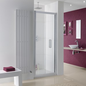 Lakes 8HB075S Coastline Bergen Bi-Fold Shower Door 750mm Polished Silver Frame (Side Panel NOT Included)